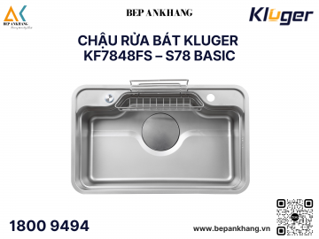 Chậu rửa bát 1 hố Kluger KF7848FS S78 Basic - Inox 304 - LINEN dập nổi chống xước